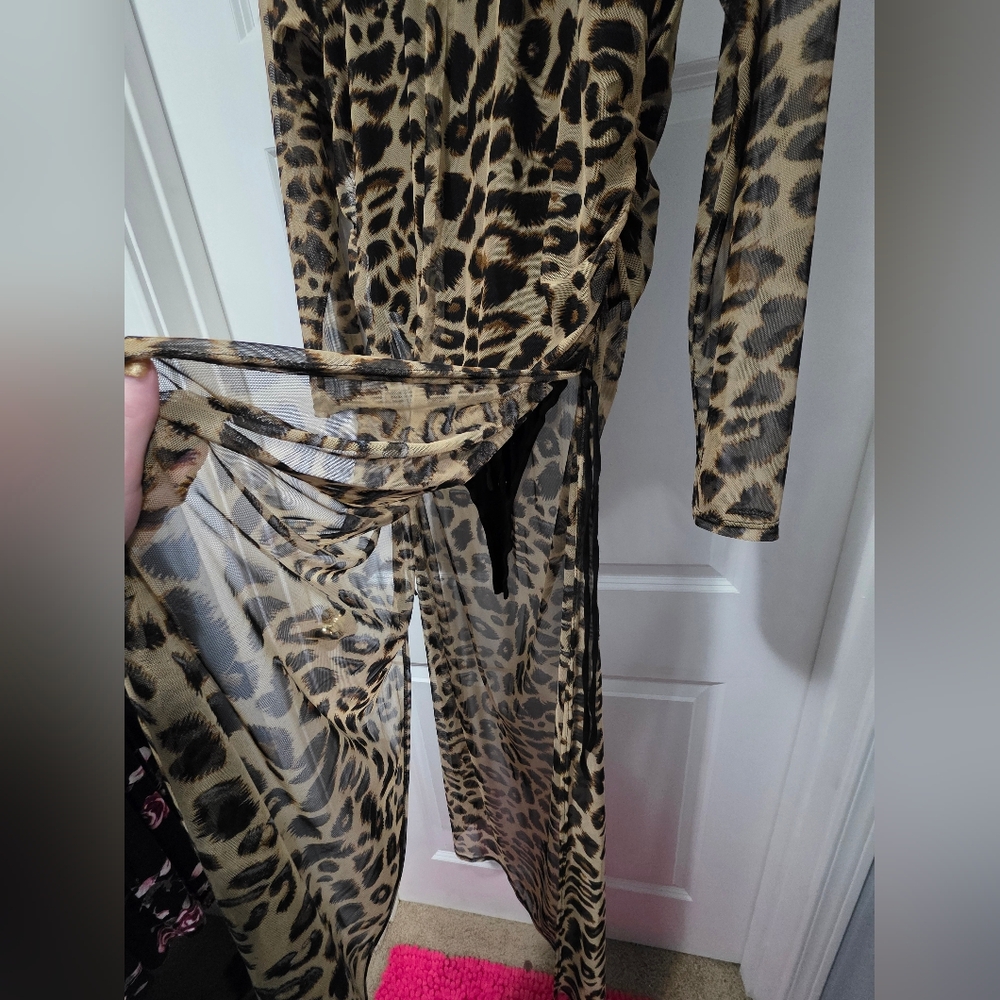 Liliana Leopard Print Long Sleeve Dress - Picture 2 of 6